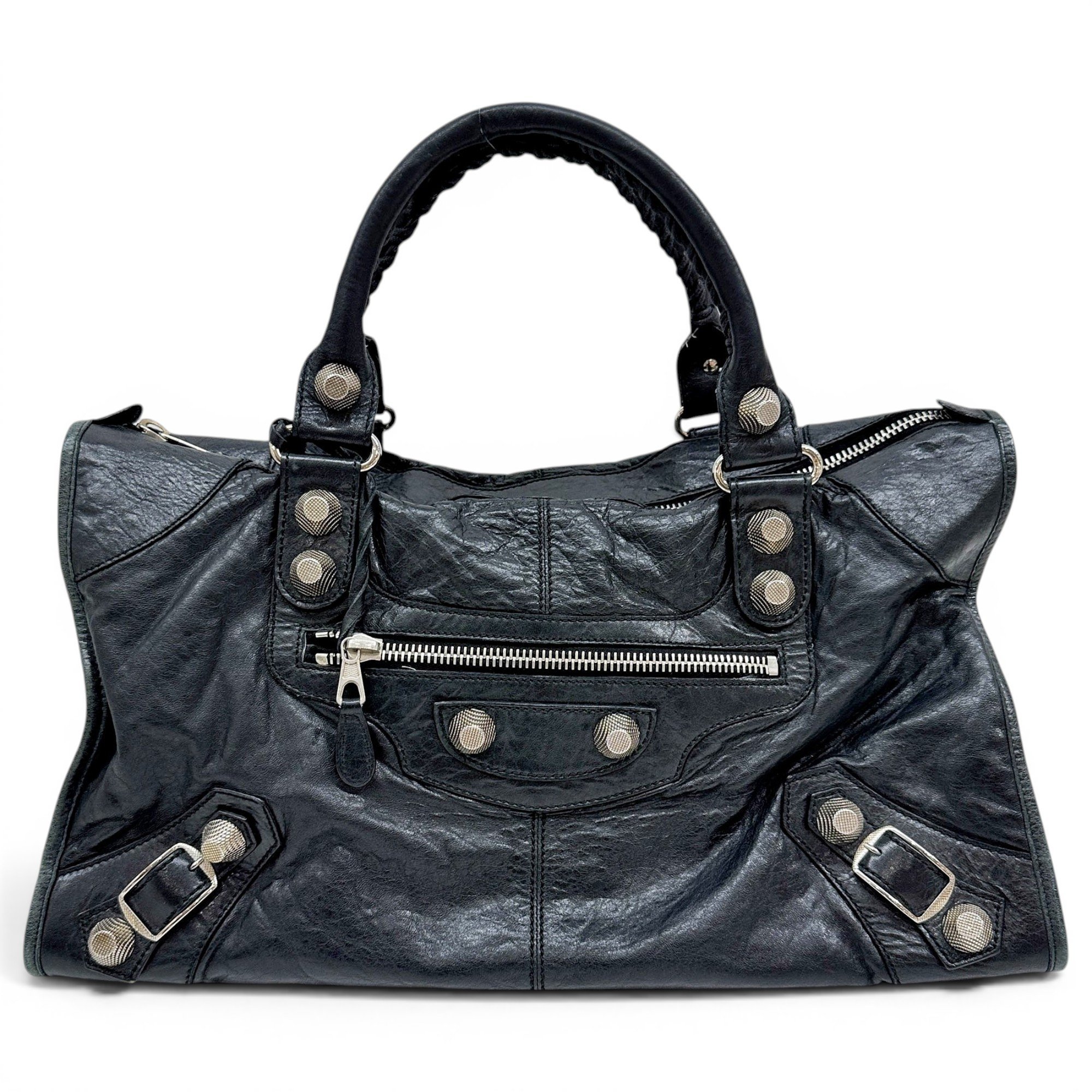 Work leather handbag