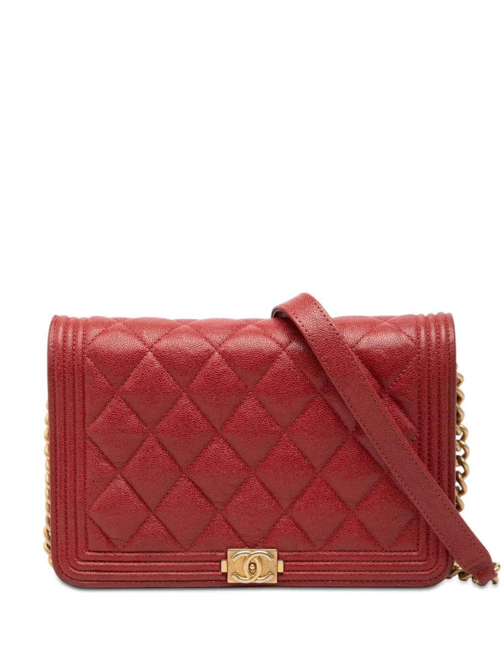 2019 Quilted Caviar Boy Wallet on Chain crossbody bag