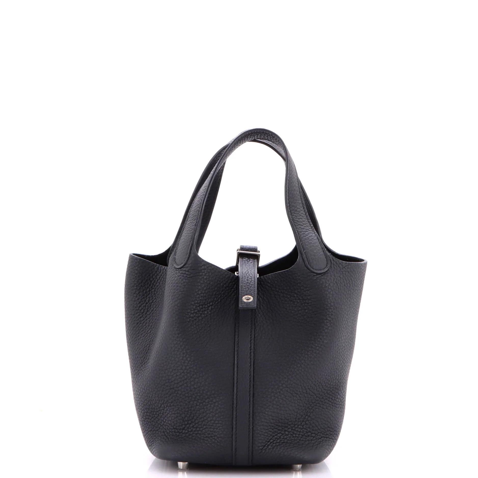 Hermes Picotin 18 Handbag Noir Clemence Leather 2018