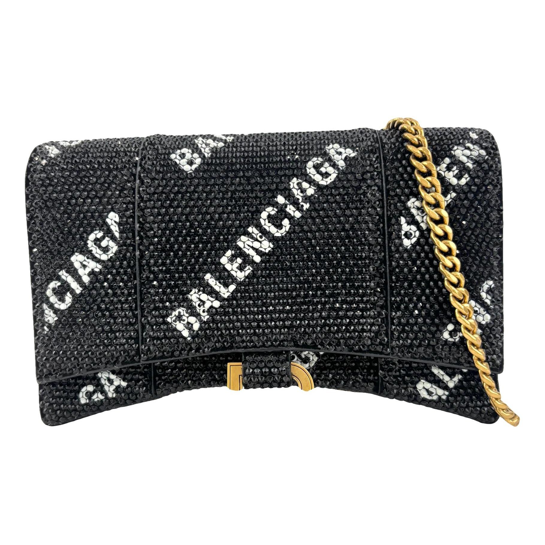 Hourglass leather crossbody bag