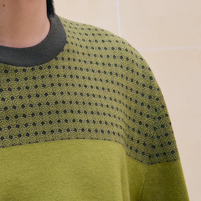 Anis "Jacquard Maillons Mosaique" Crewneck Sweater