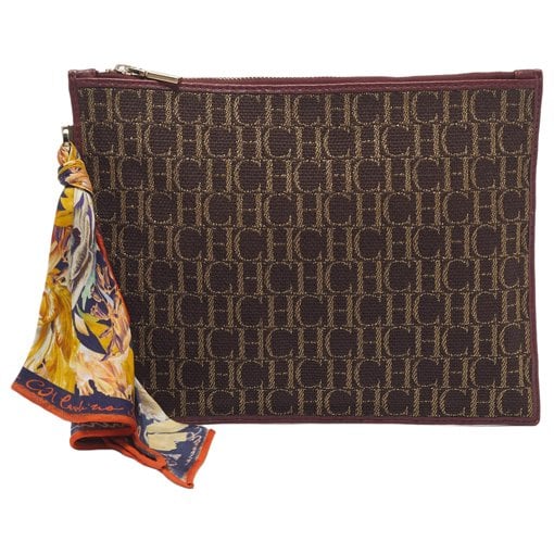 Leather clutch bag