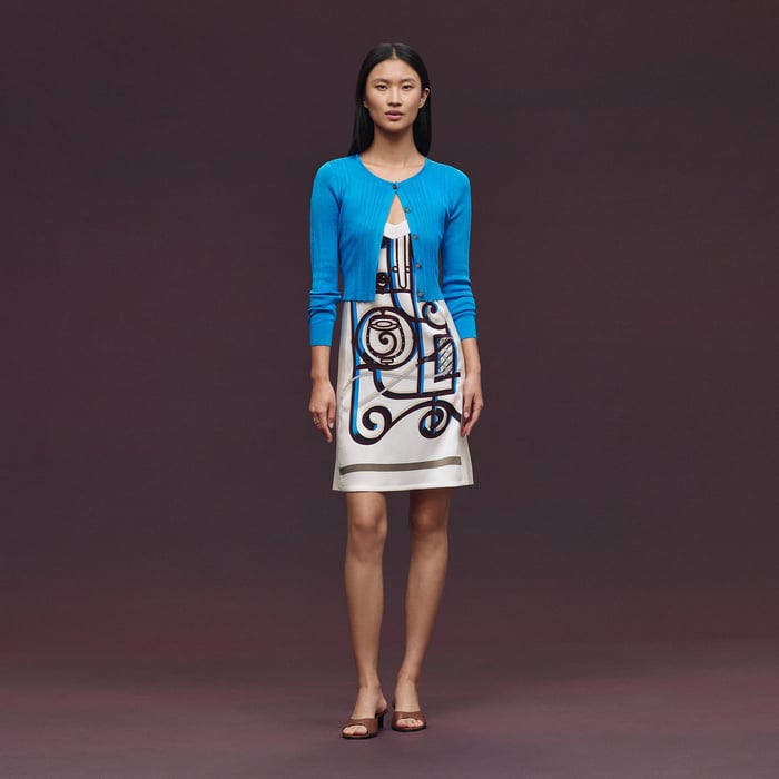 Bleu Piscine Buttoned Cardigan