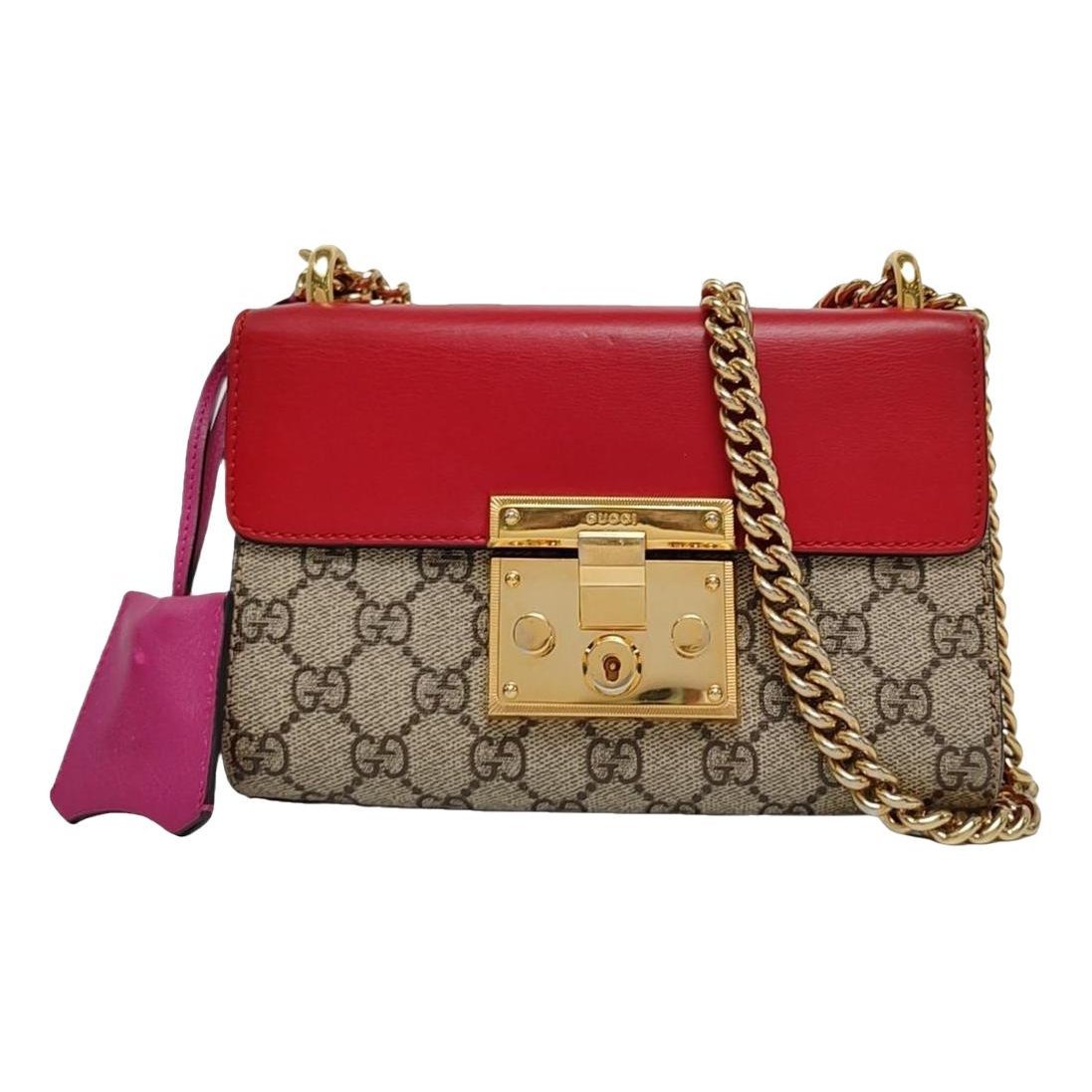 Padlock leather handbag
