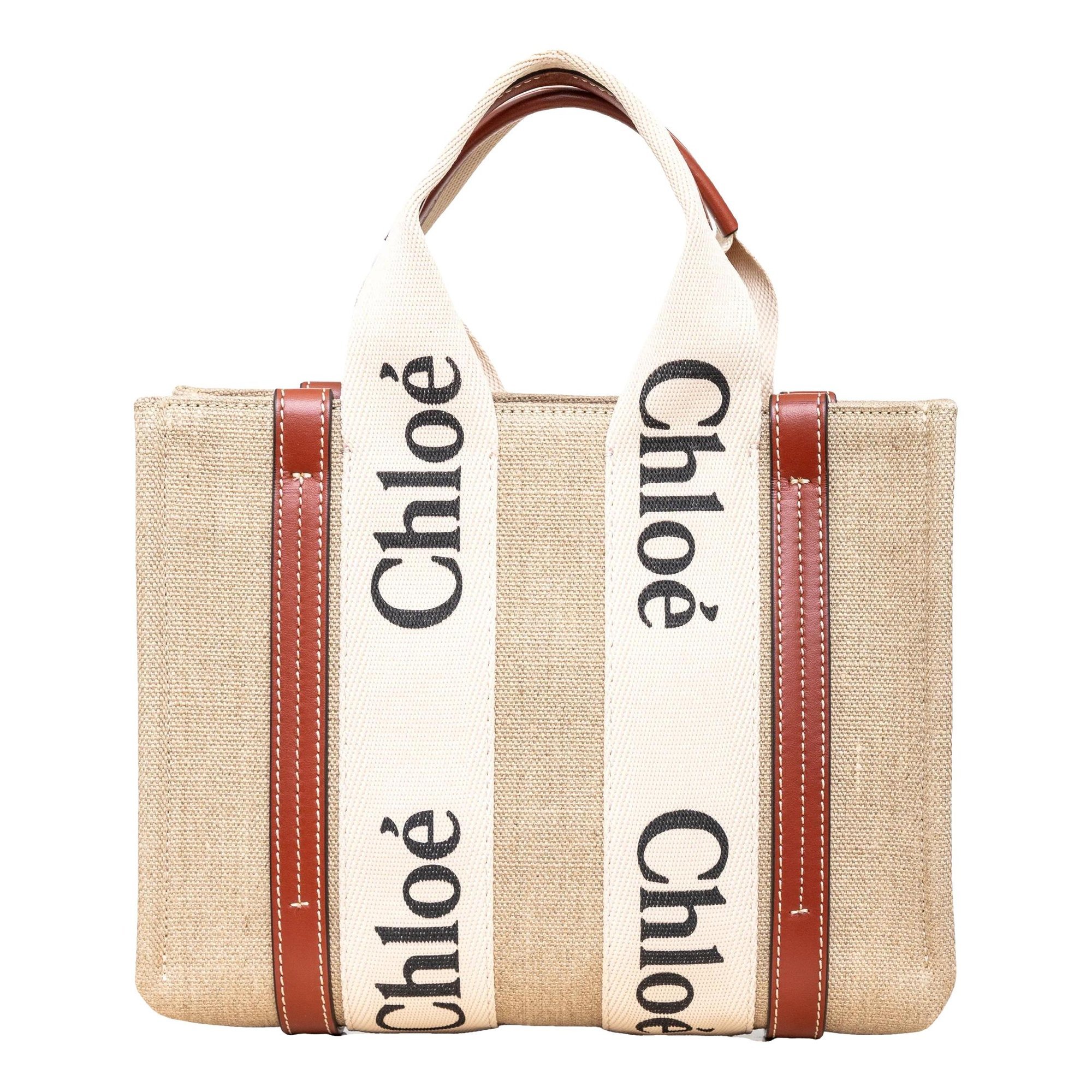 Woody linen tote