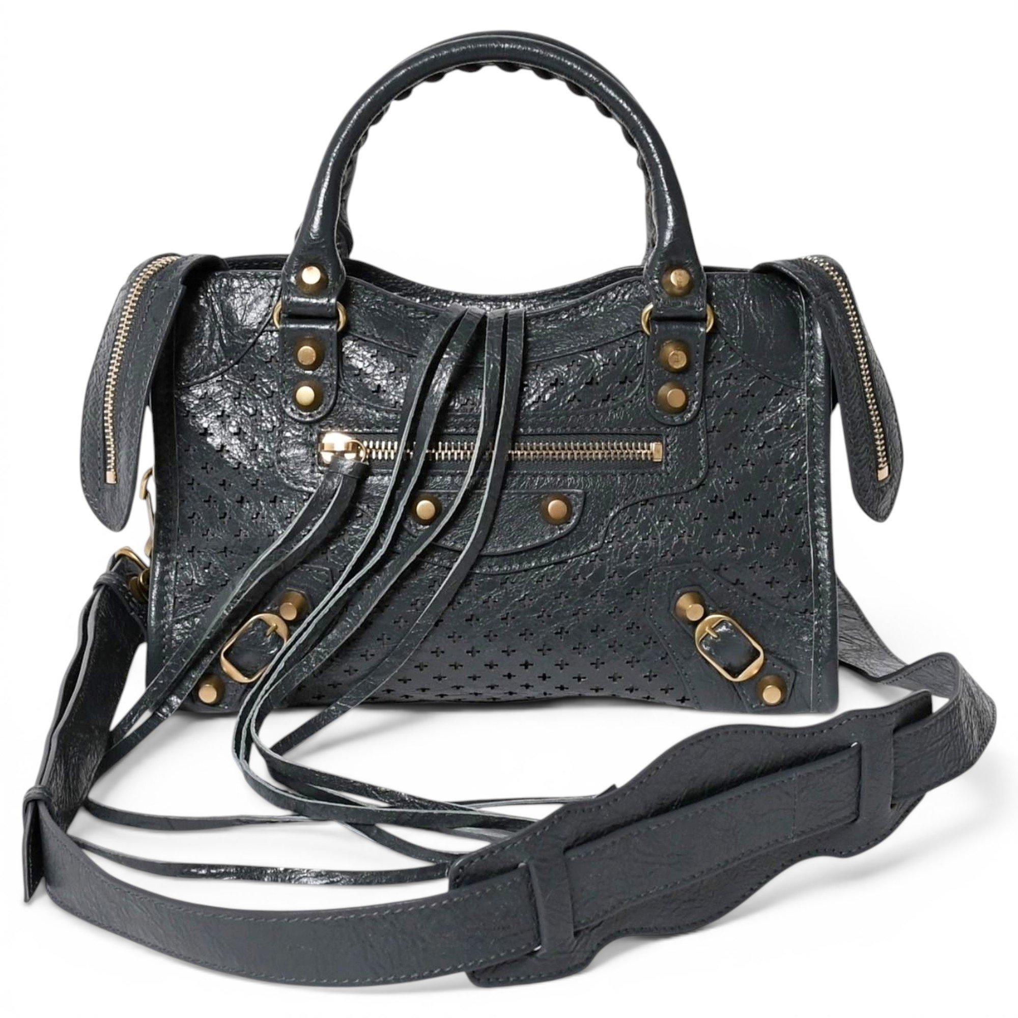 City leather handbag