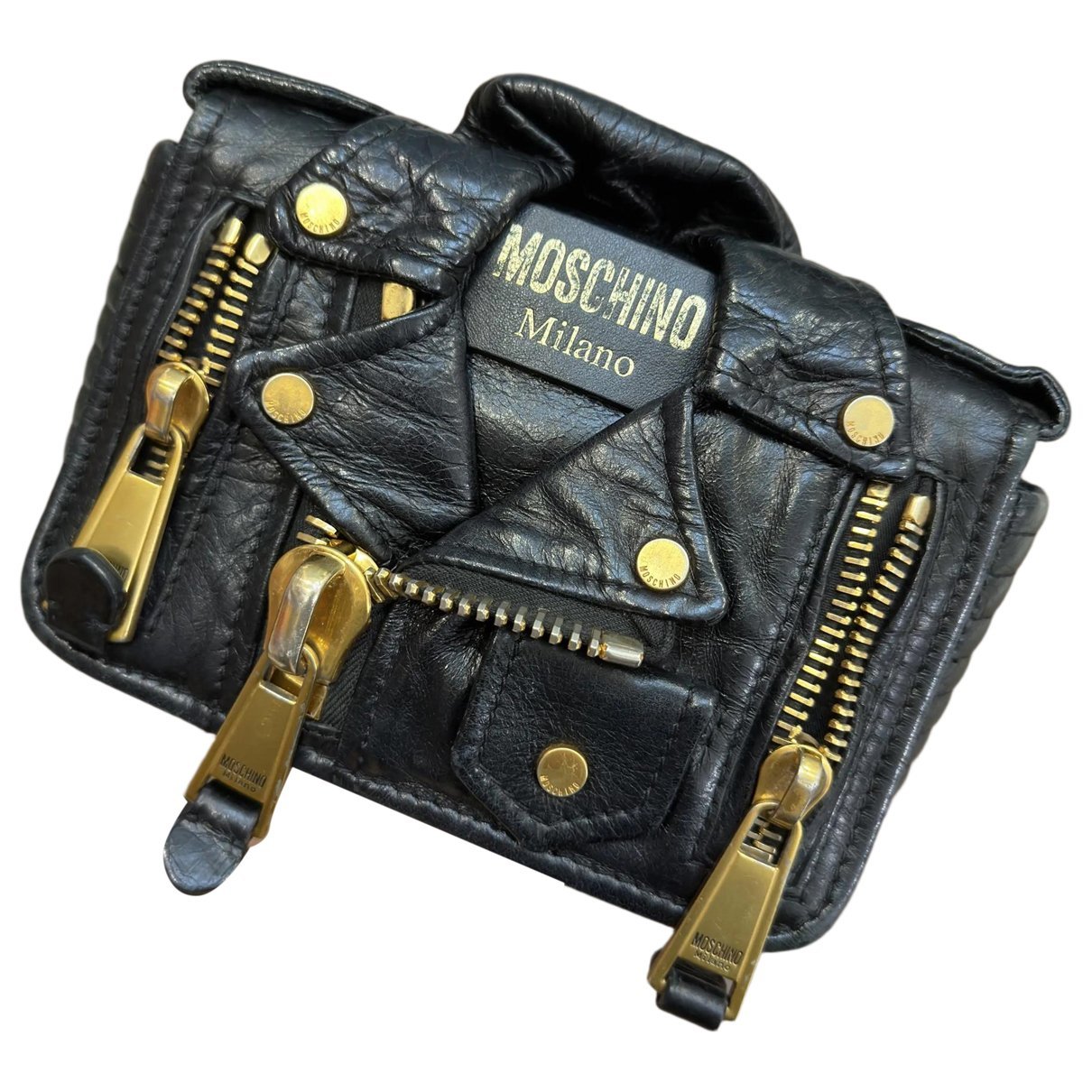Moschino Biker leather crossbody bag