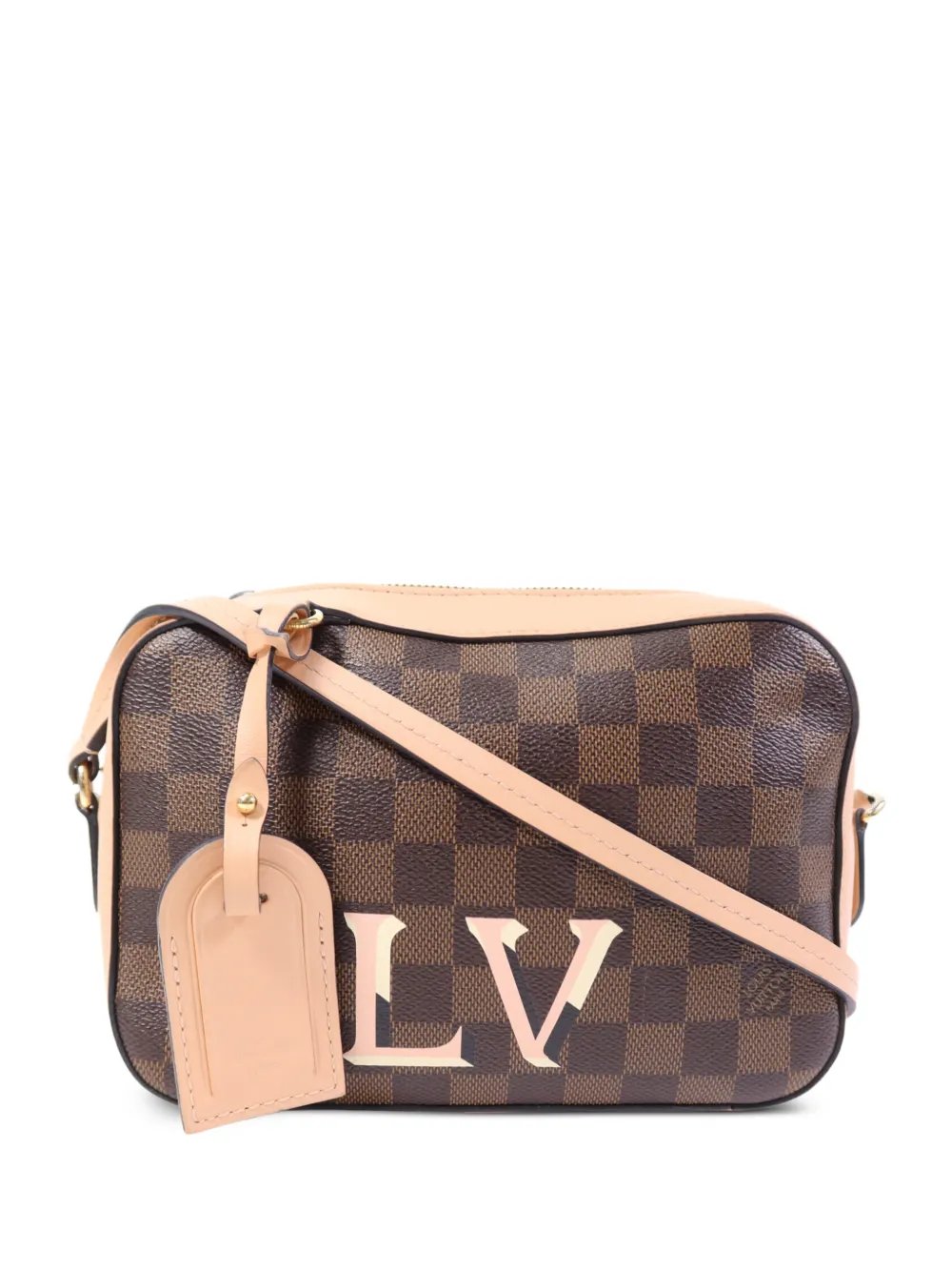 Santa Monica Damier Ebène canvas shoulder bag