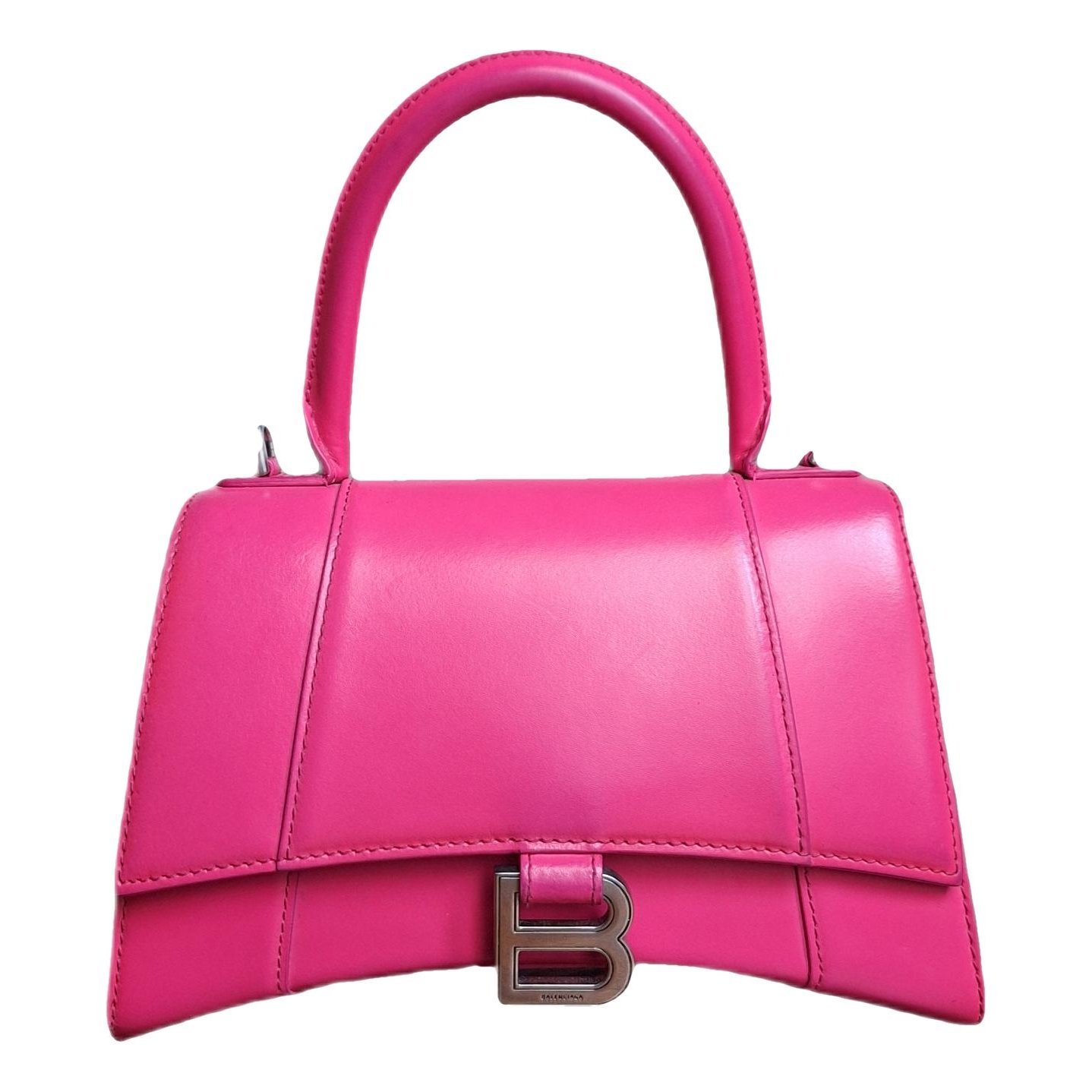 Hourglass leather handbag