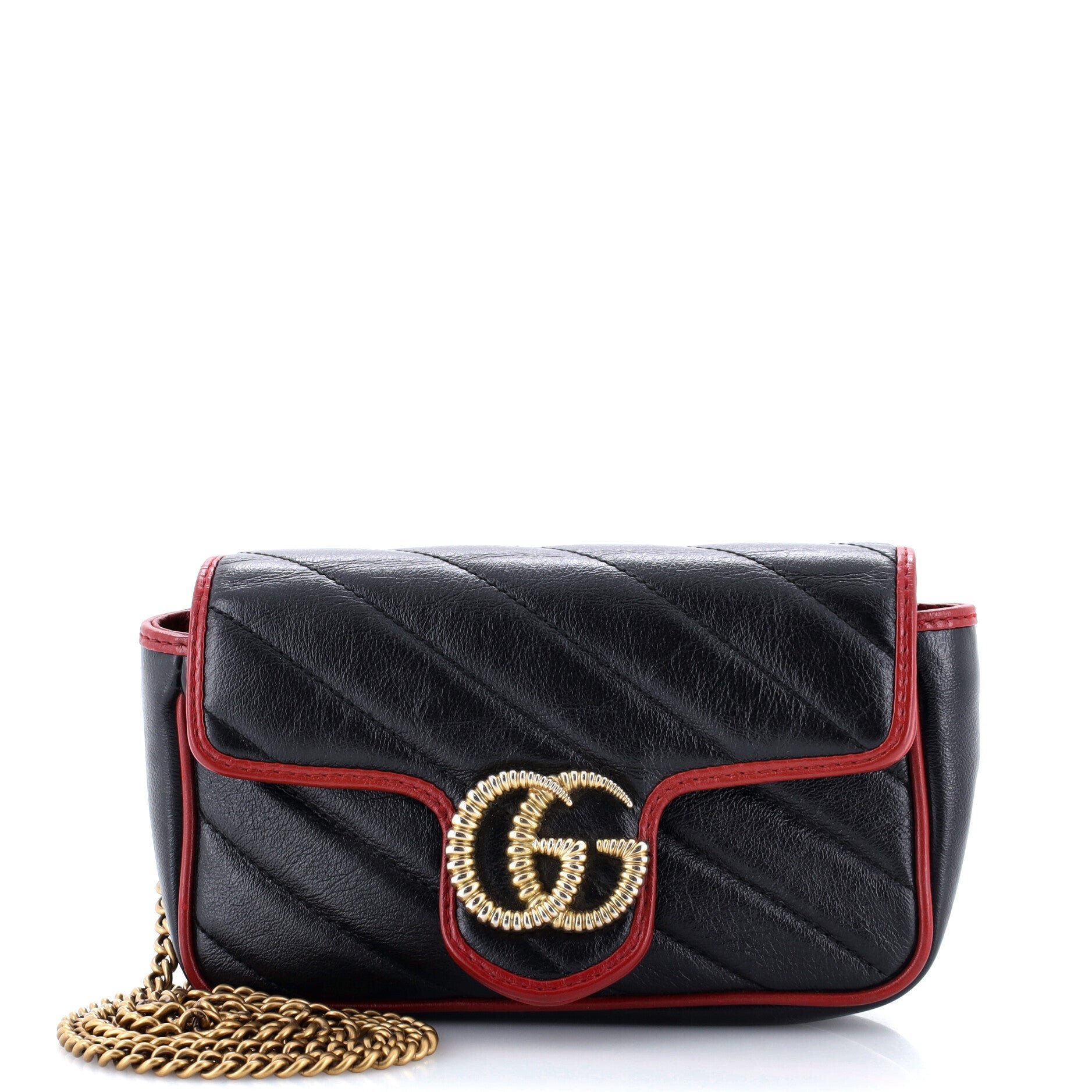 GG Marmont Flap Bag Diagonal Quilted Leather Super Mini