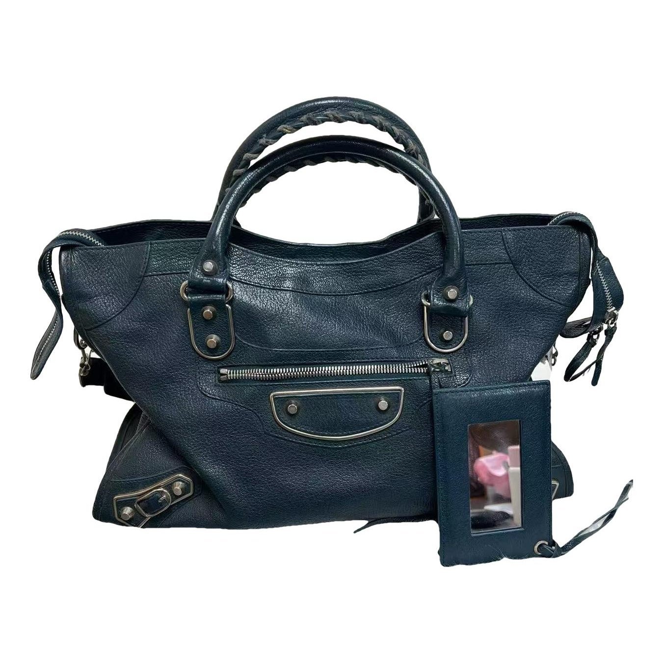 City leather handbag