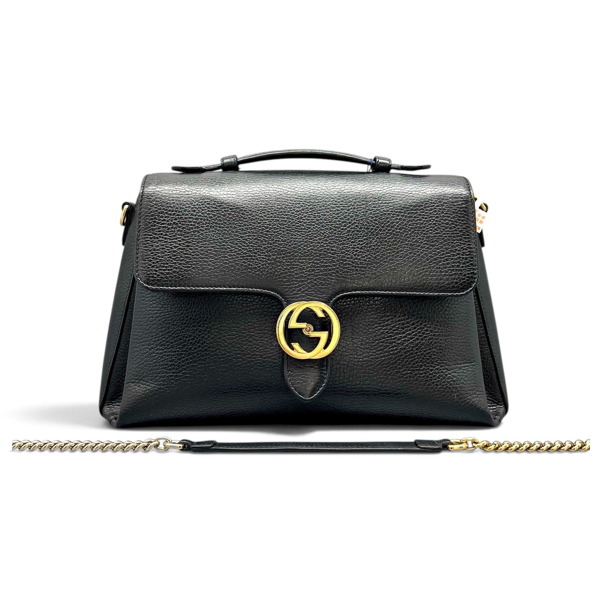 Interlocking leather handbag