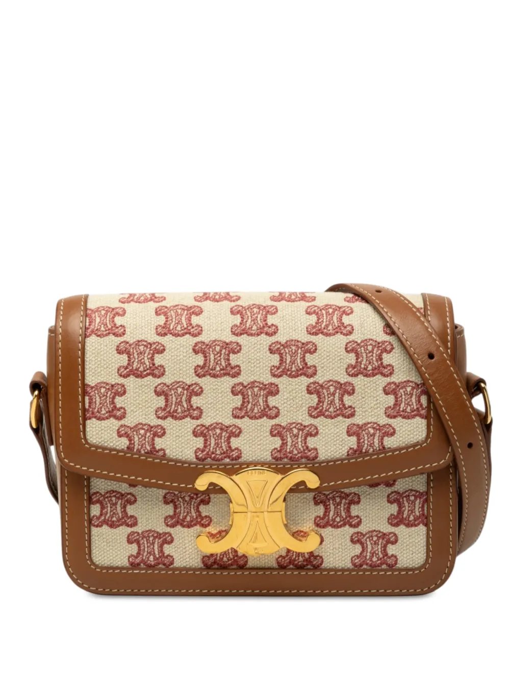 2020 Teen Embroidered Canvas and Calfskin Triomphe crossbody bag