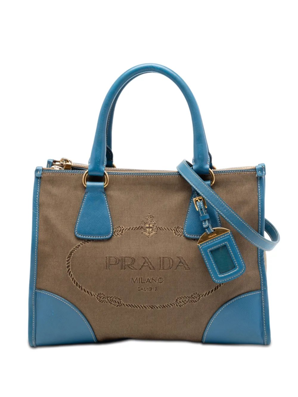 2010-2026 Saffiano Trimmed Canvas Canapa Logo Double Zip satchel