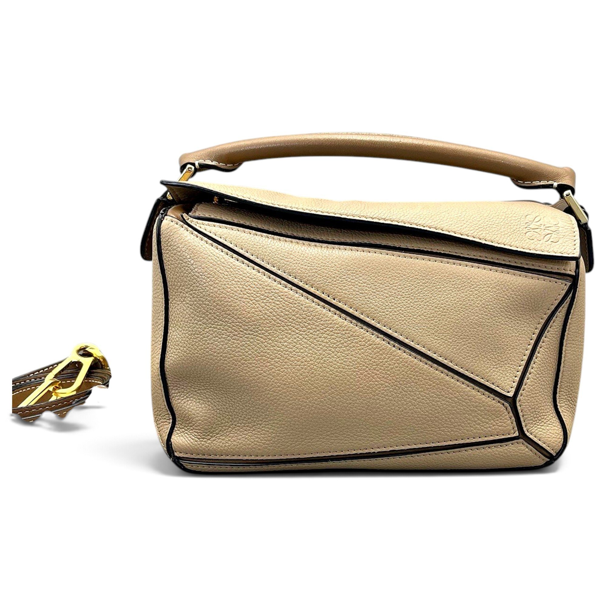 Puzzle leather handbag