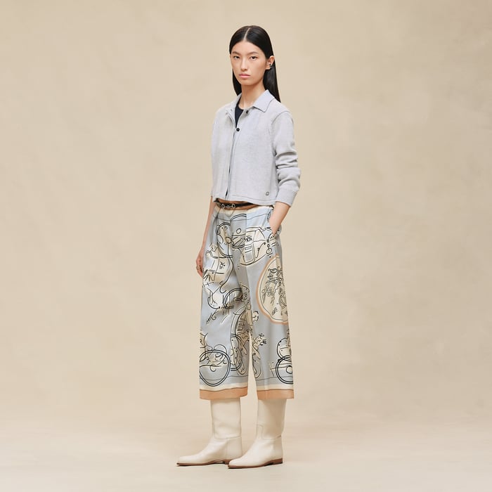 Gris Pervenche Short Shirt Cardigan