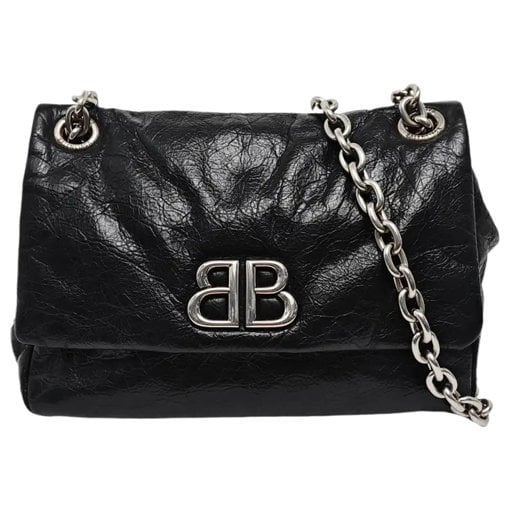 BB chain leather crossbody bag