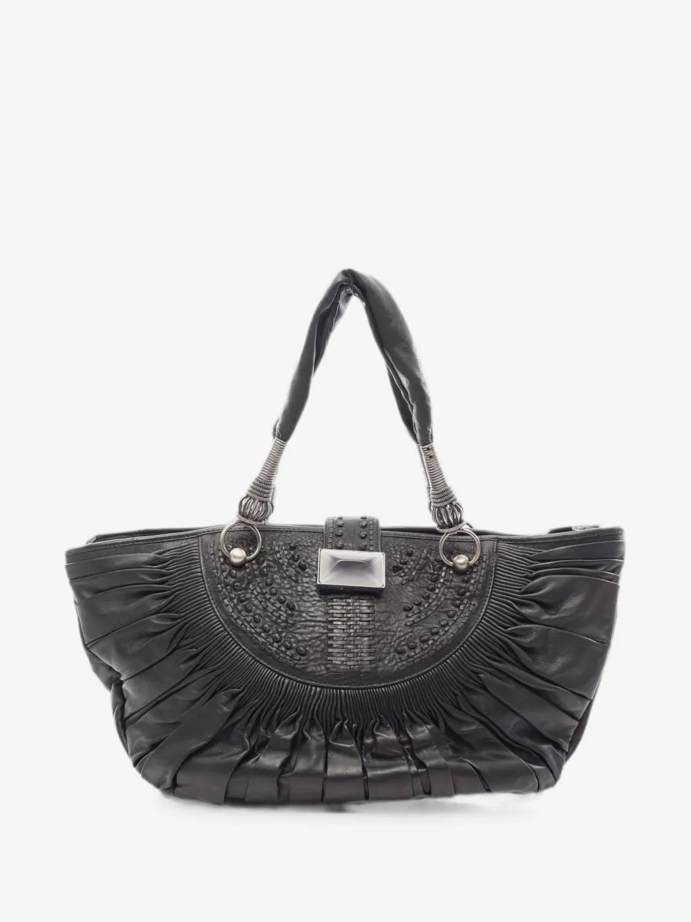 2000s Plissé Gather shoulder bag