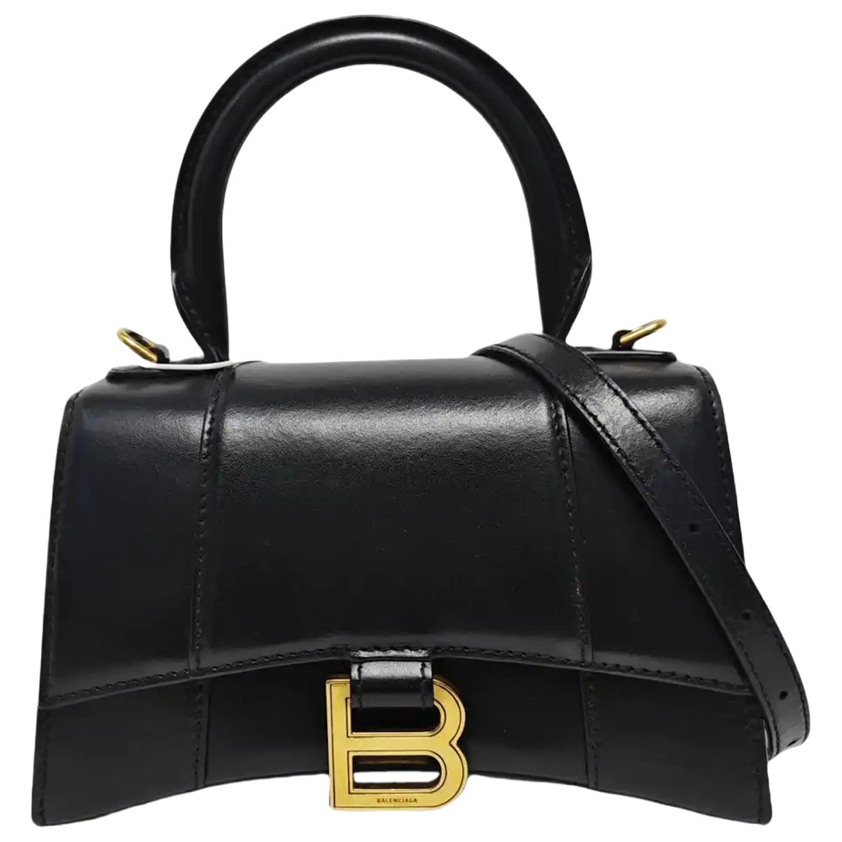 Hourglass leather handbag
