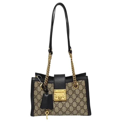 Padlock leather handbag