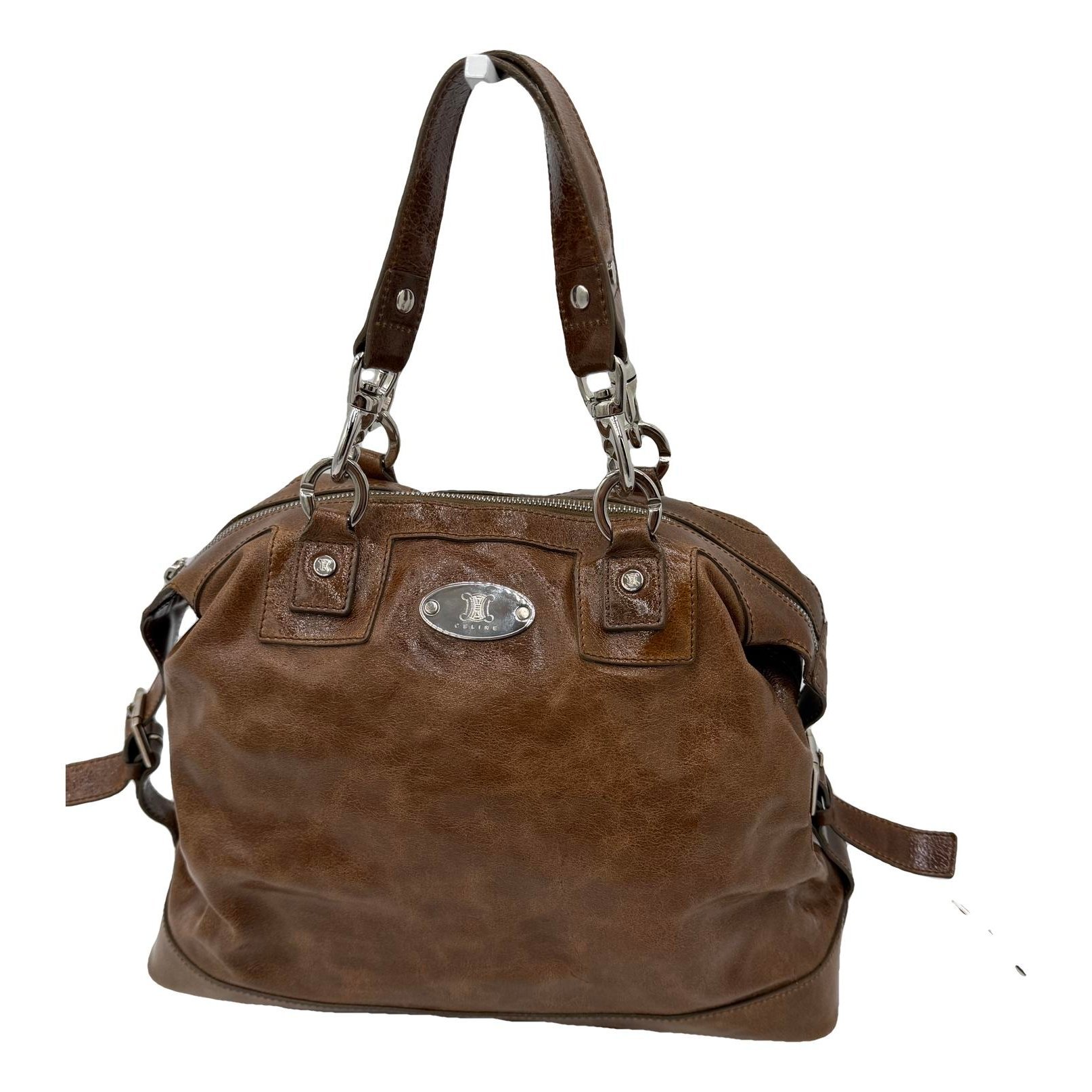 Patent leather satchel