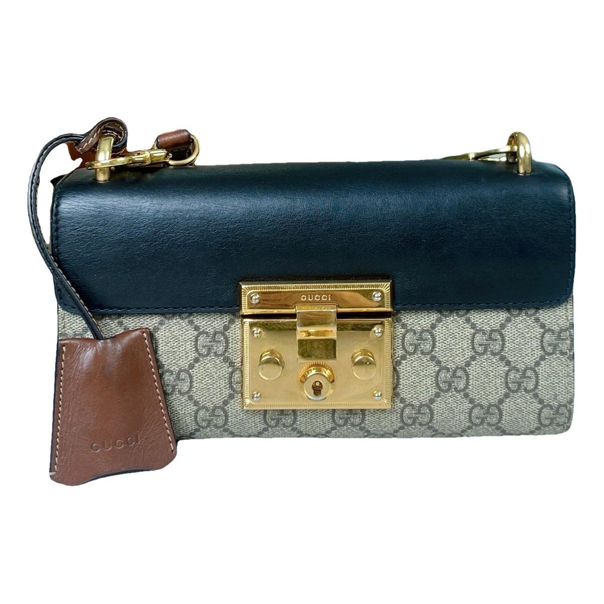 Padlock leather handbag