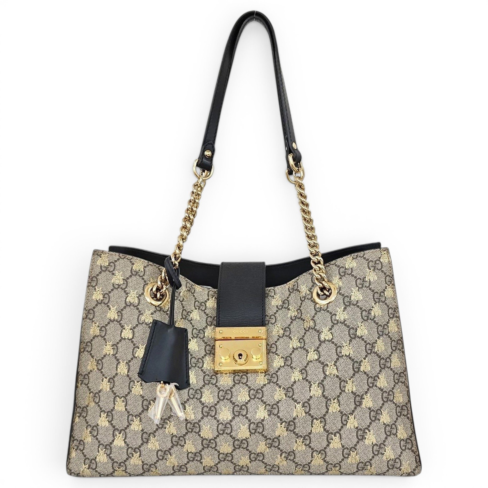 Padlock leather handbag