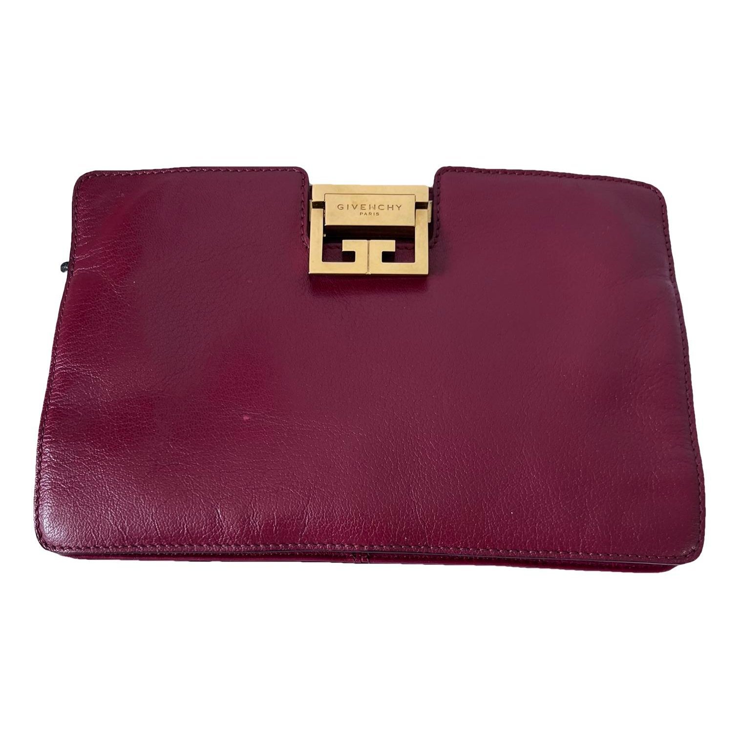 Leather clutch bag
