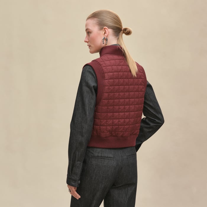 Rouge H Quilted Sleeveless Bomber Jacket