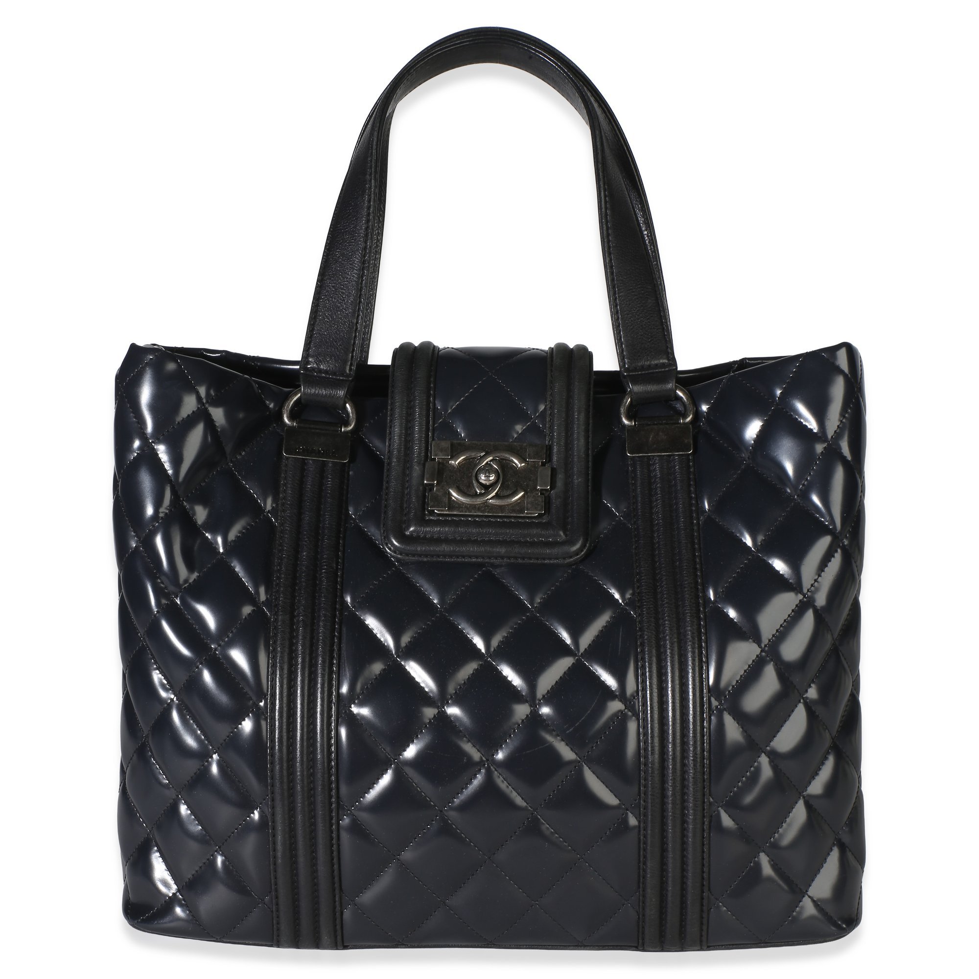 Patent leather tote