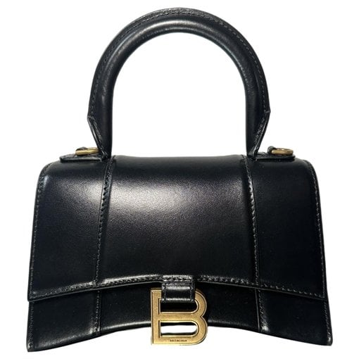 Hourglass leather handbag