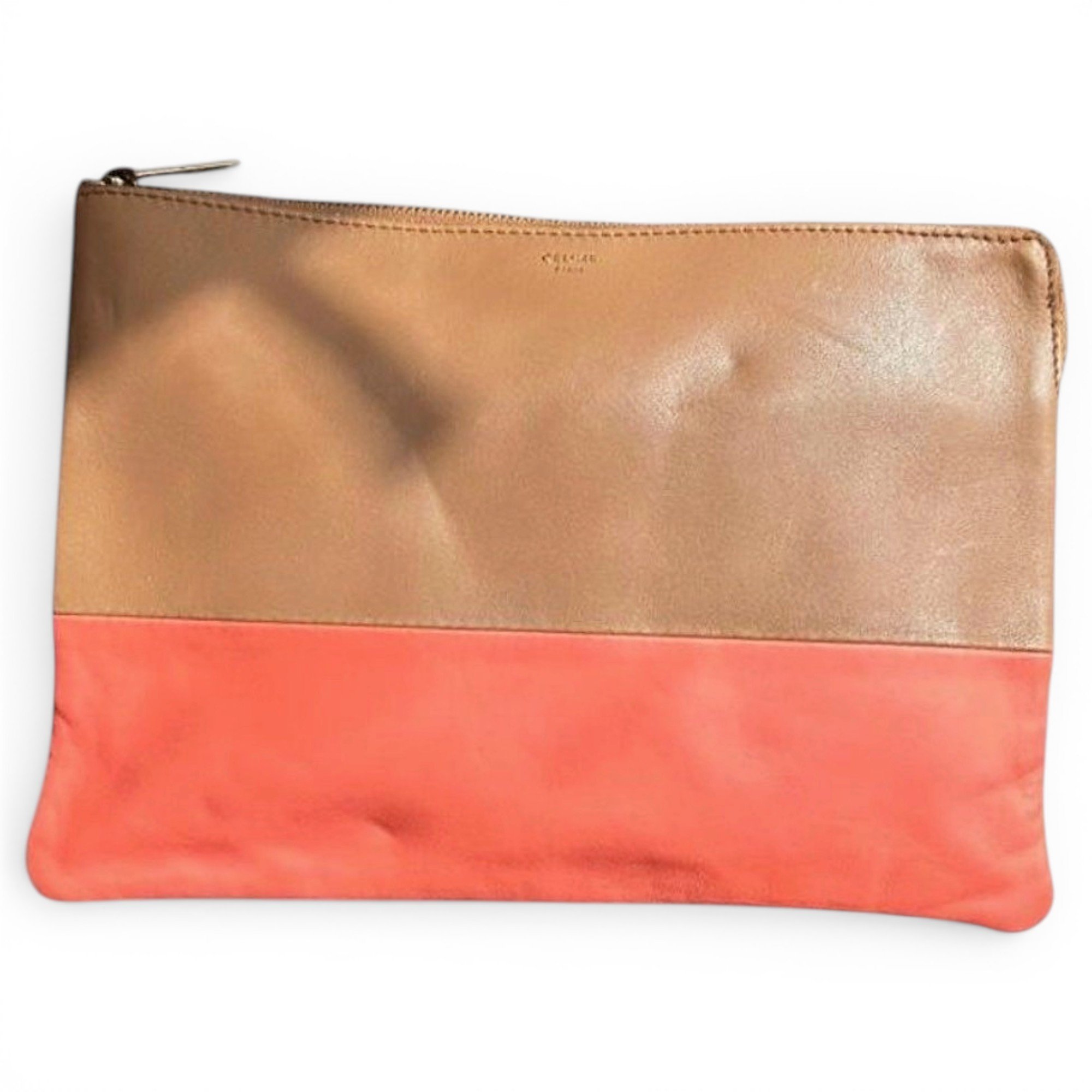 Leather clutch bag