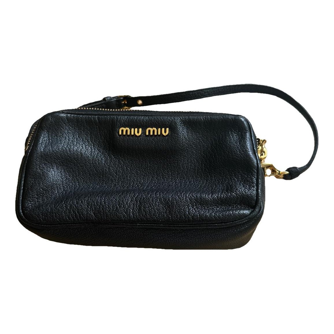 Leather clutch bag