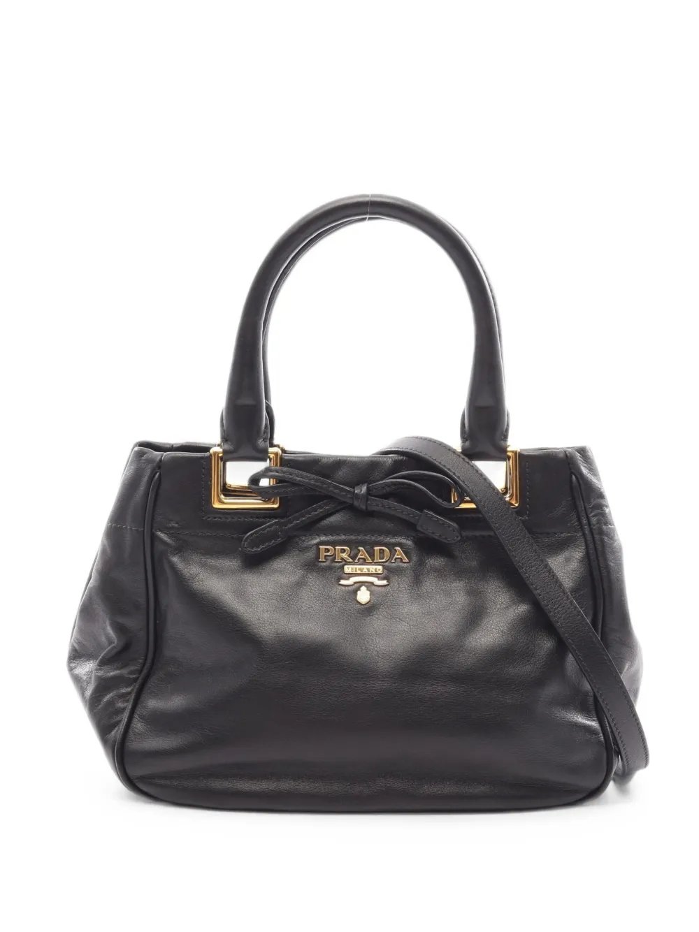 2010s bow leather tote bag