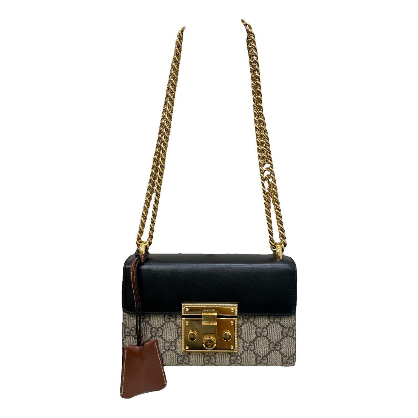 Padlock leather handbag