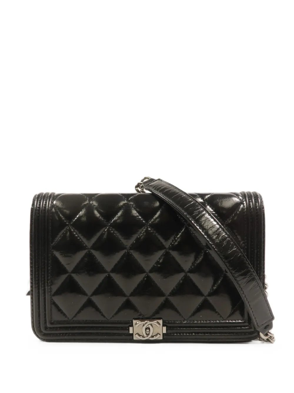 Boy wallet on chain quilted shoulder bag