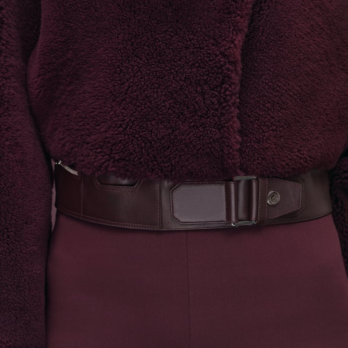 Rouge Bordeaux Short Leather Coat