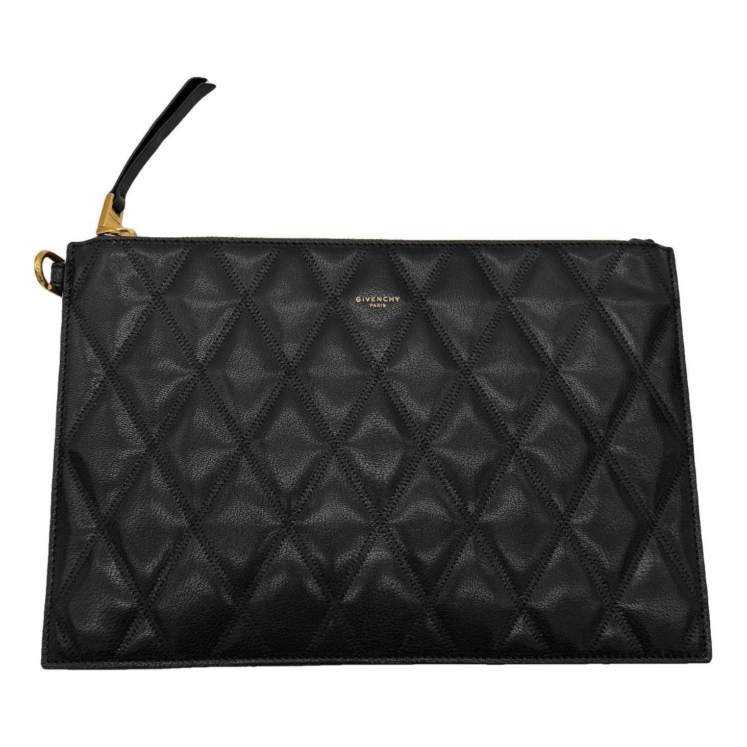 Leather clutch bag