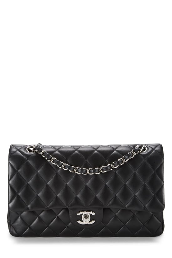 Black Quilted Lambskin Classic Double Flap Medium