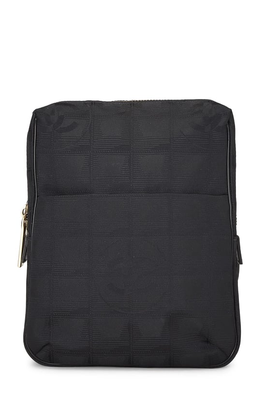 Black Nylon Travel Line Shoulder Bag Small