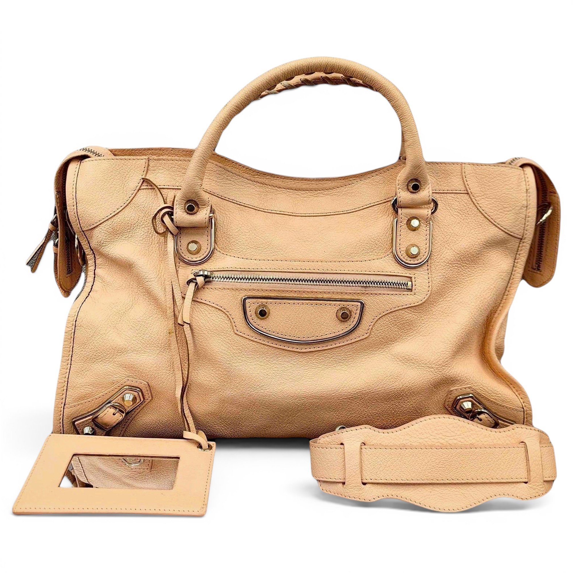 City leather handbag