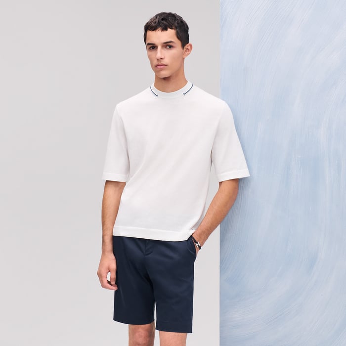 Blanc "H Bartack" Crewneck Sweater