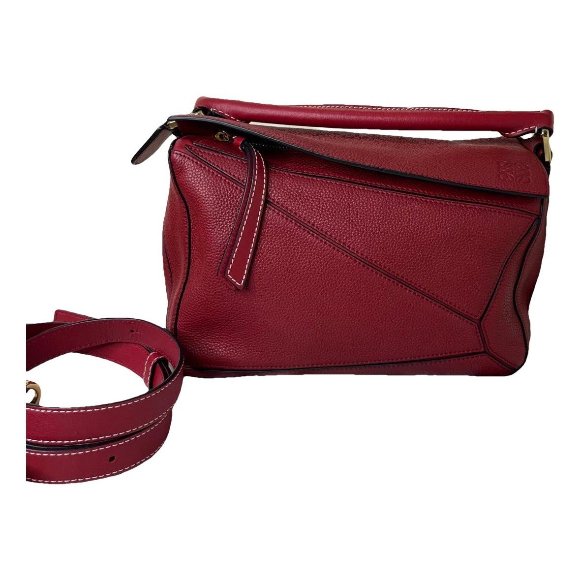 Puzzle leather handbag