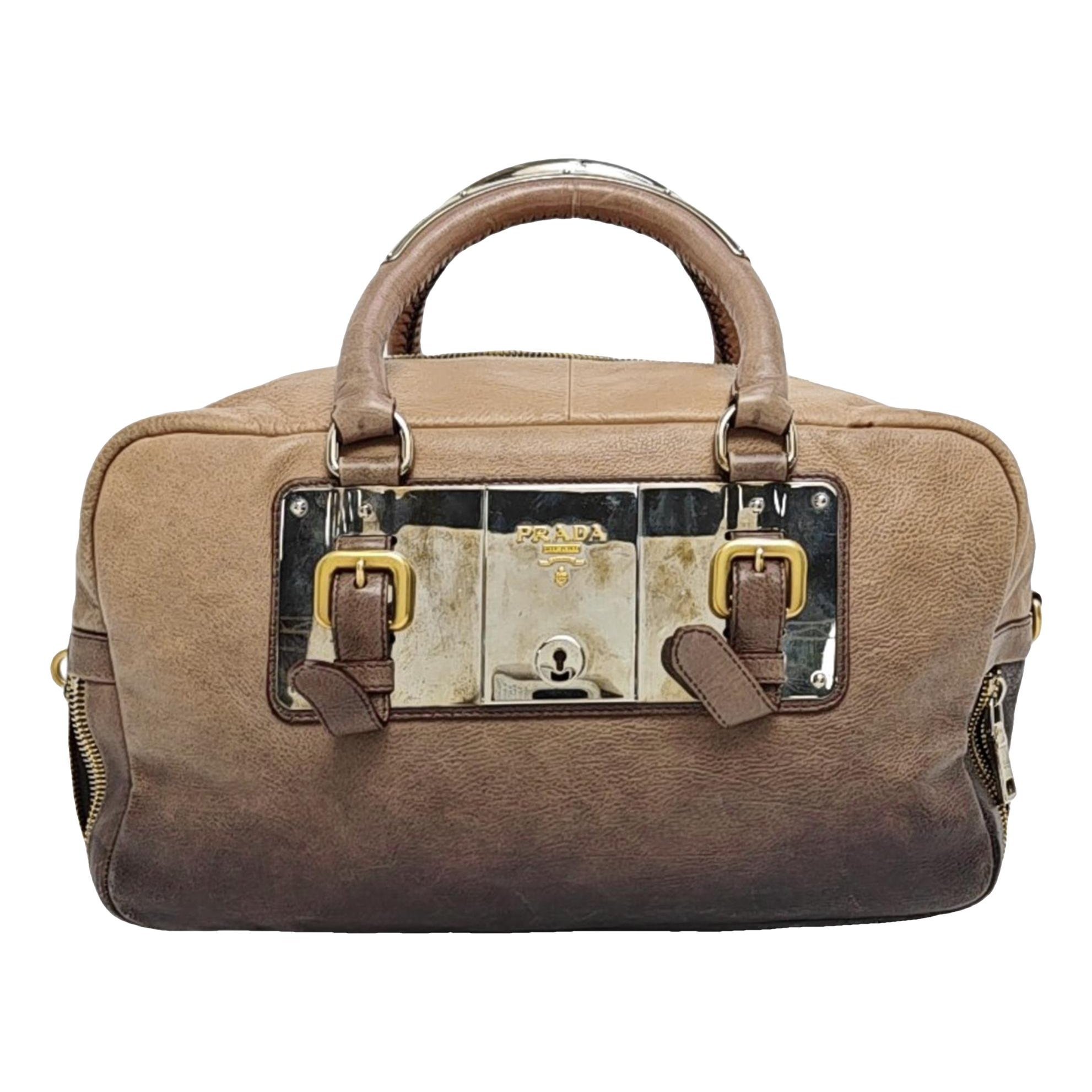 Bowling leather handbag