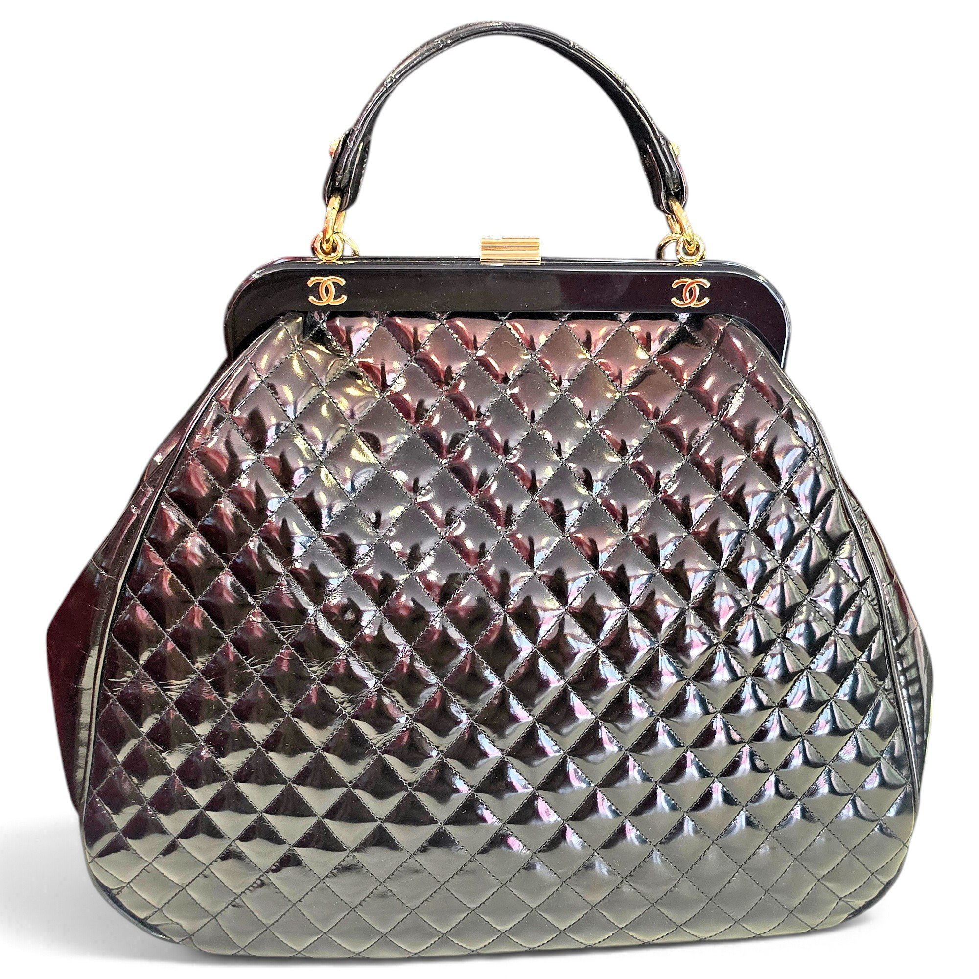 Mademoiselle patent leather handbag