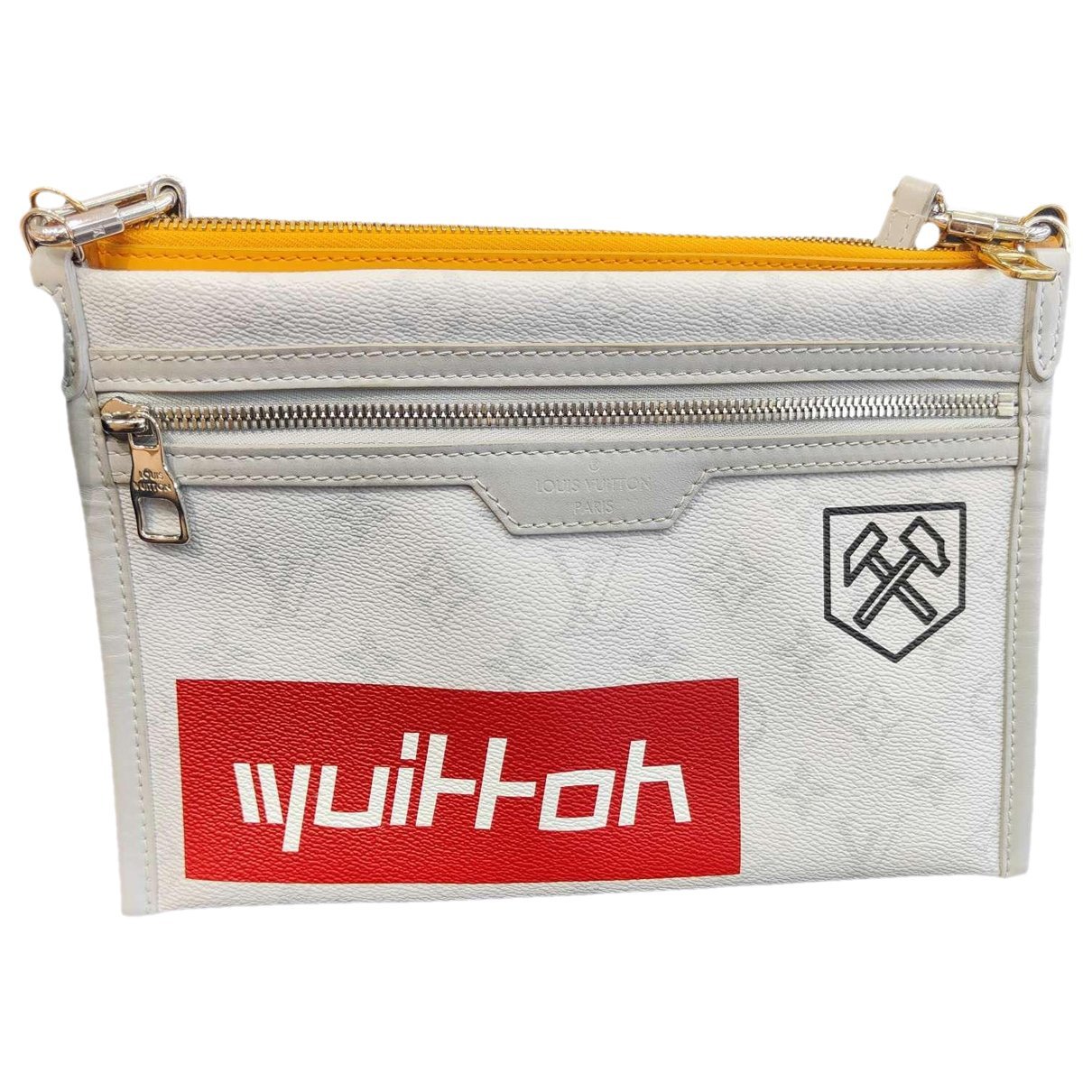 Leather clutch bag