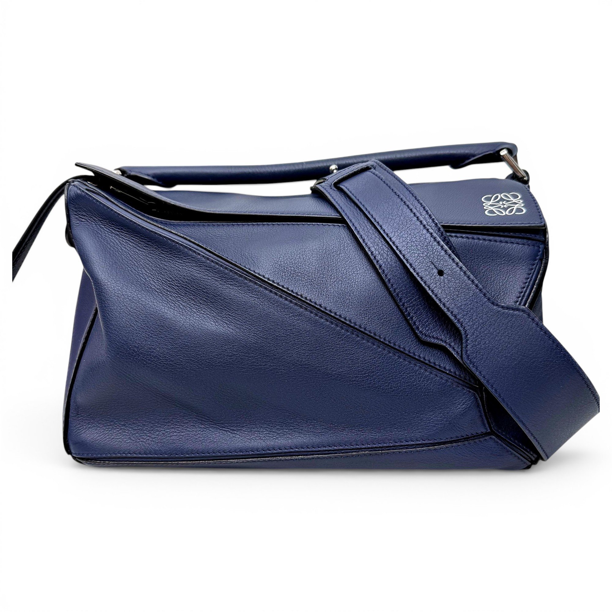 Puzzle leather handbag
