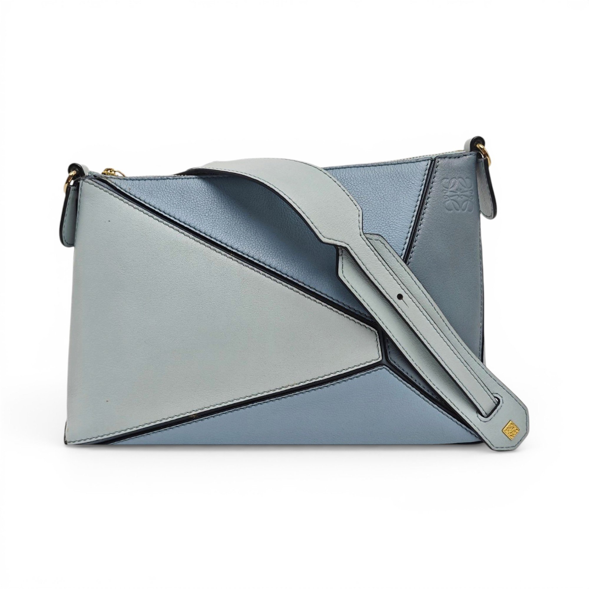 Puzzle leather handbag