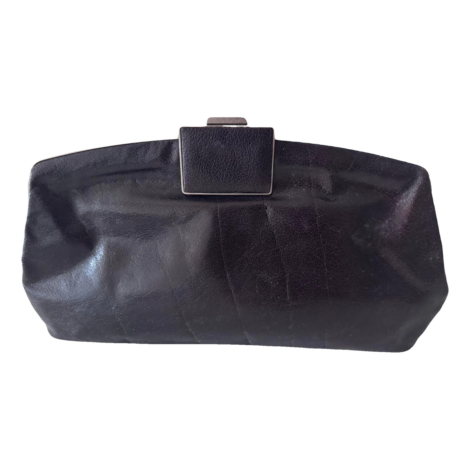 Leather clutch bag
