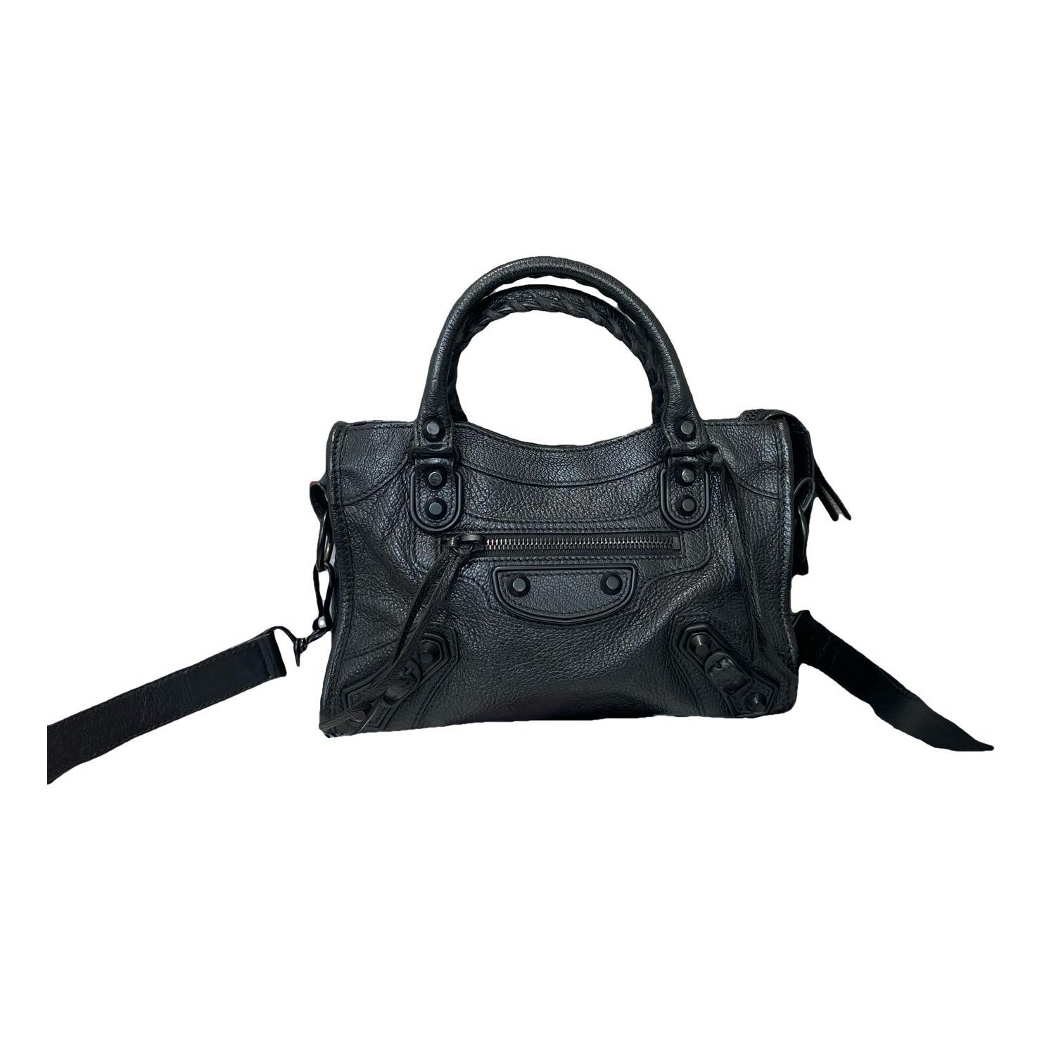 City leather handbag